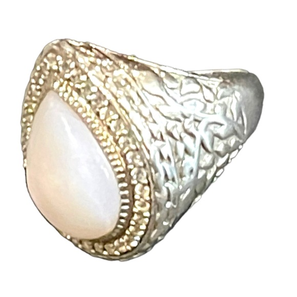 Stunning designer DP 925 sterling Moonstone fancy heavy handmade ring - Picture 5 of 11